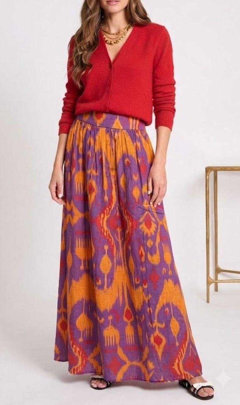 SHERIDAN FRENCH Exclusive Sunset Ikat Kelly Maxi Skirt Size XS NWT